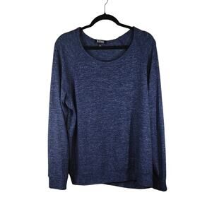 Buffalo David Button Casual Stretchy Blue Comfy Loungewear Long Sleeve Tee Shirt
